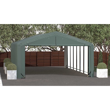 Shelterlogic ShelterTube Wind and Snow-Load Rated Garage, 20x32x10 Green SQAADD0104C02003210